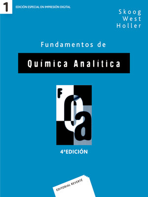 cover image of Fundamentos de química analítica. Volumen 1